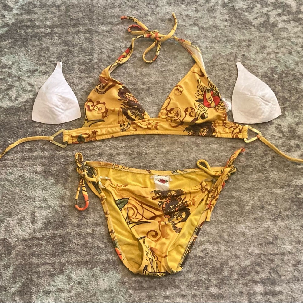 Lucky Brand Tattoo Art String Bikini